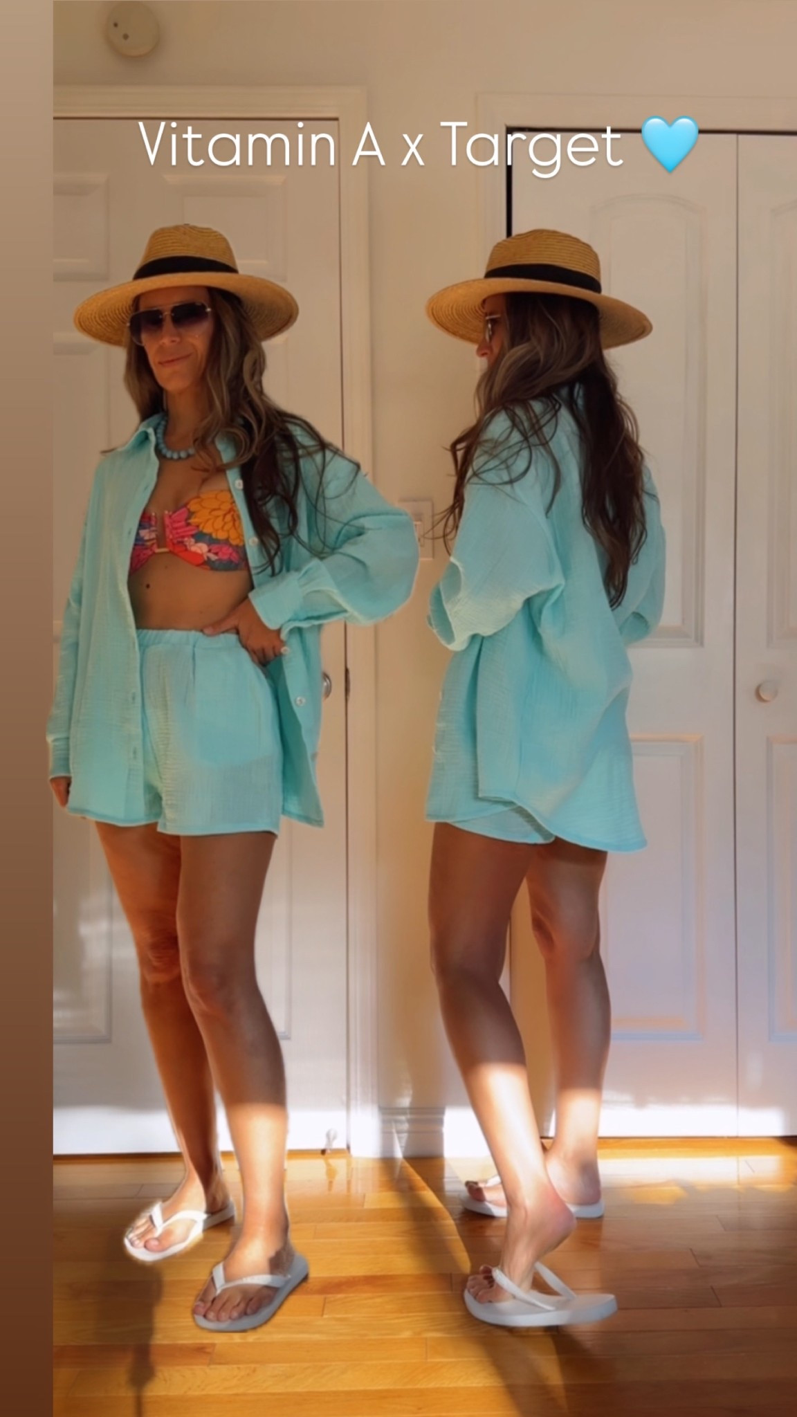 Vitamin A Target collab is amazing
This set is such a great quality in gauze cotton
Blue cover up shirt sz XS
Blue gauze shorts sz S

My floral bikini is sz XS in top and S in bottom - the best swimwear brand!

My white flip flops are true to size



#LTKSwim #LTKTravel #LTKStyleTip