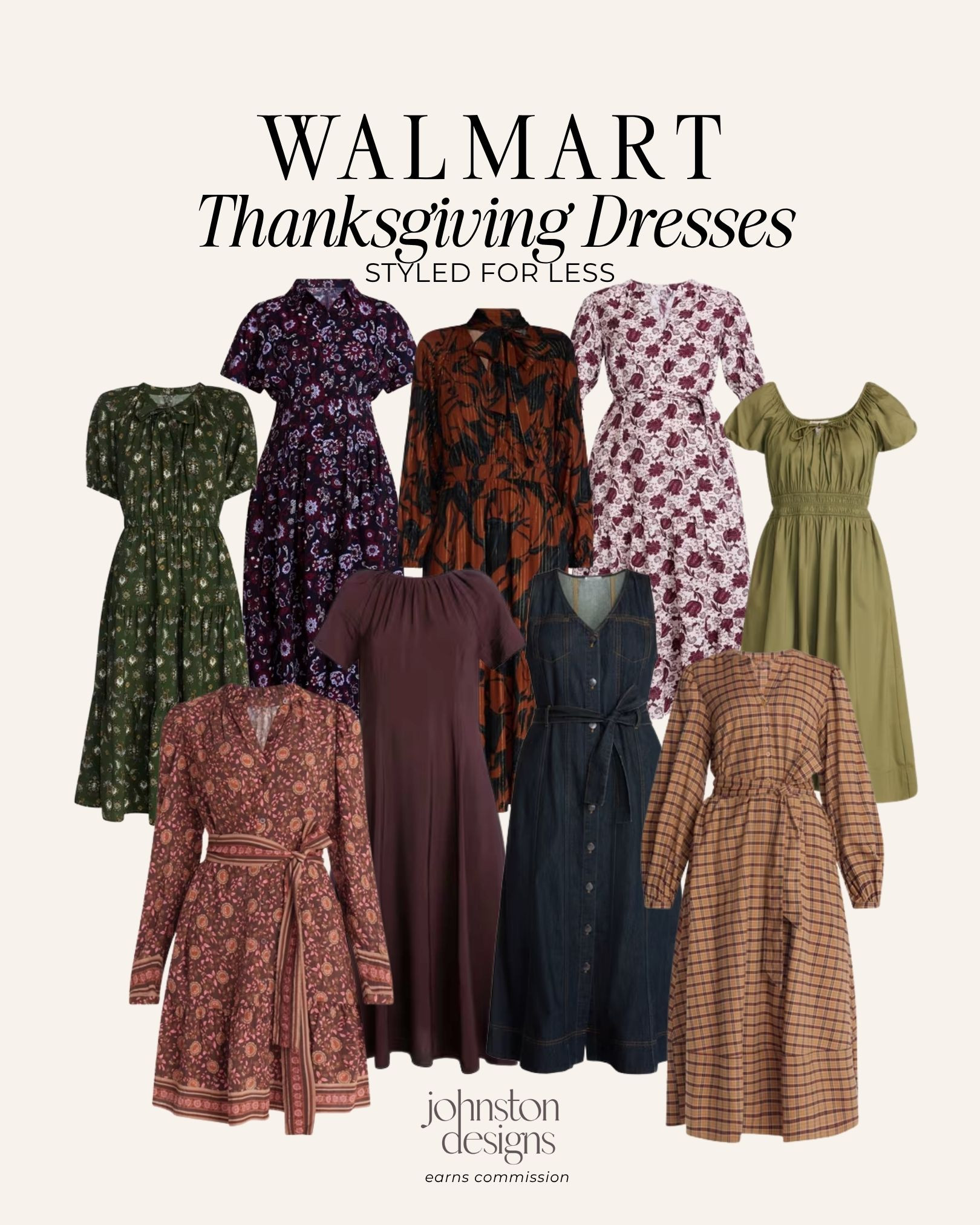 Thanksgiving outfit planning starts here. 🤎 Pretty florals, classic plaid, rich autumn colors, and a denim option—all from Walmart! Pair these dresses with boots or flats for an easy holiday look, whether you’re hosting or heading to family dinner.

Walmart Thanksgiving dresses, fall dress ideas, Scenario, Scoop, Free Assembly, floral midi dress, plaid dress, burgundy dress, olive green dress, denim midi dress, long sleeve dress, belted dress, autumn prints, Thanksgiving dinner outfit, holiday hosting outfit, fall family photo outfit

#thanksgivingdresses #holidayoutfits #walmartdresses #floraldress #plaiddress #denimdress #autumnfashion #familyphotooutfits #hostingstyle 

 #LTKootd #LTKSeasonal
