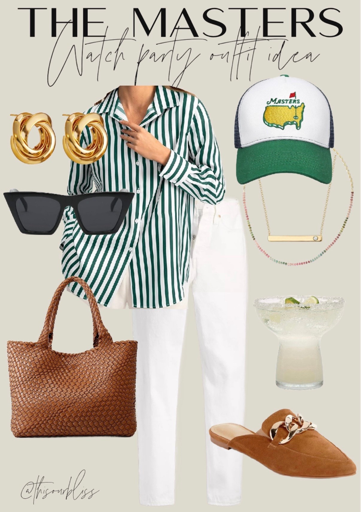 What to wear to a masters party! ⛳️Easy striped blouse, white jeans, and a masters hat! Sneakers or sandals to finish the look! ⛳️

#LTKStyleTip #LTKSaleAlert #LTKFindsUnder50