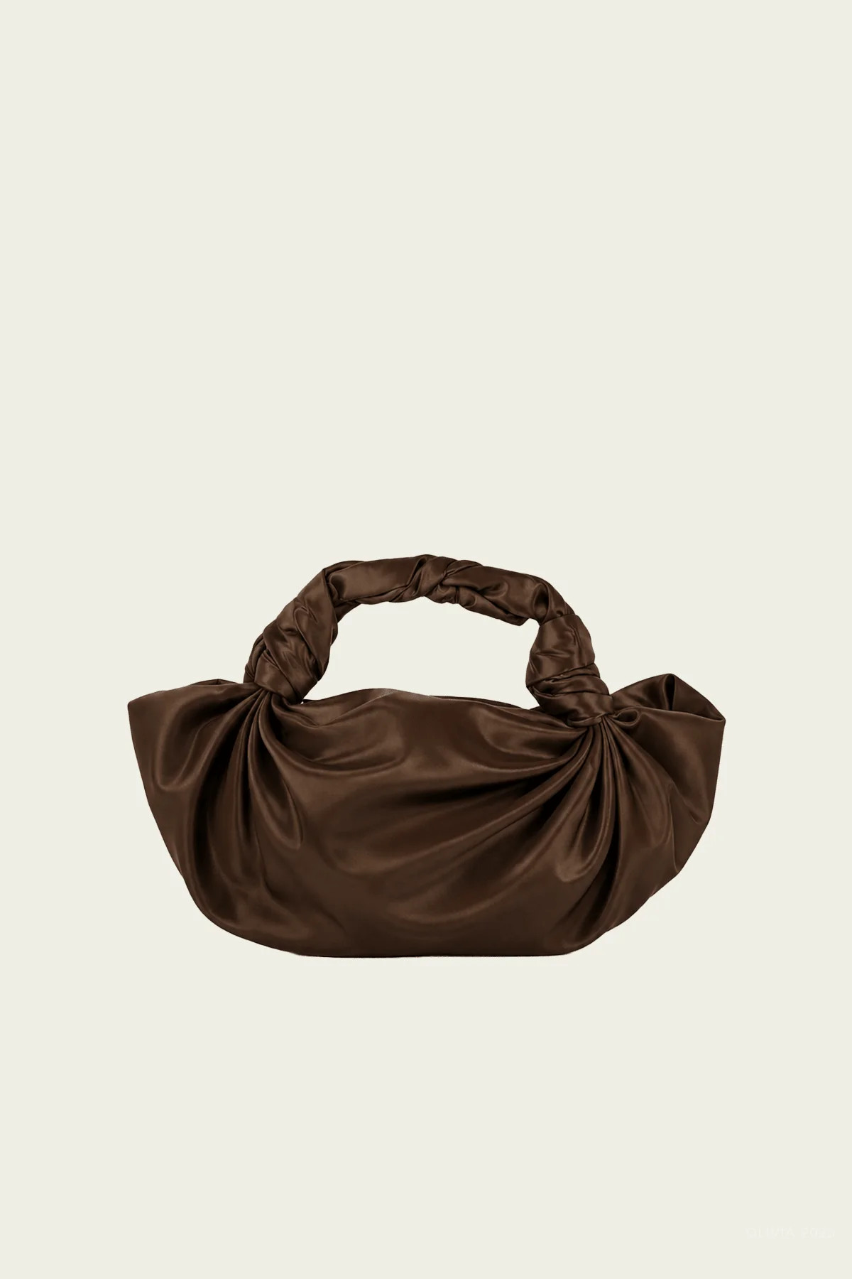 NLA Silk Knot Bag in Chocolate | Shop Olivia