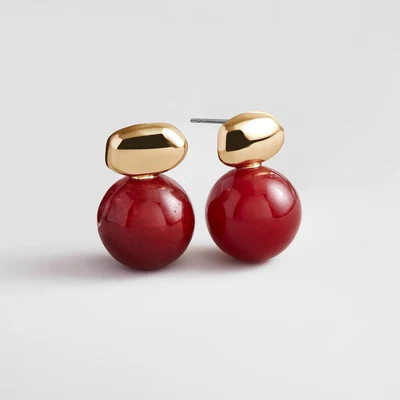 Nat Stud Earrings - Red Jasper | BaubleBar