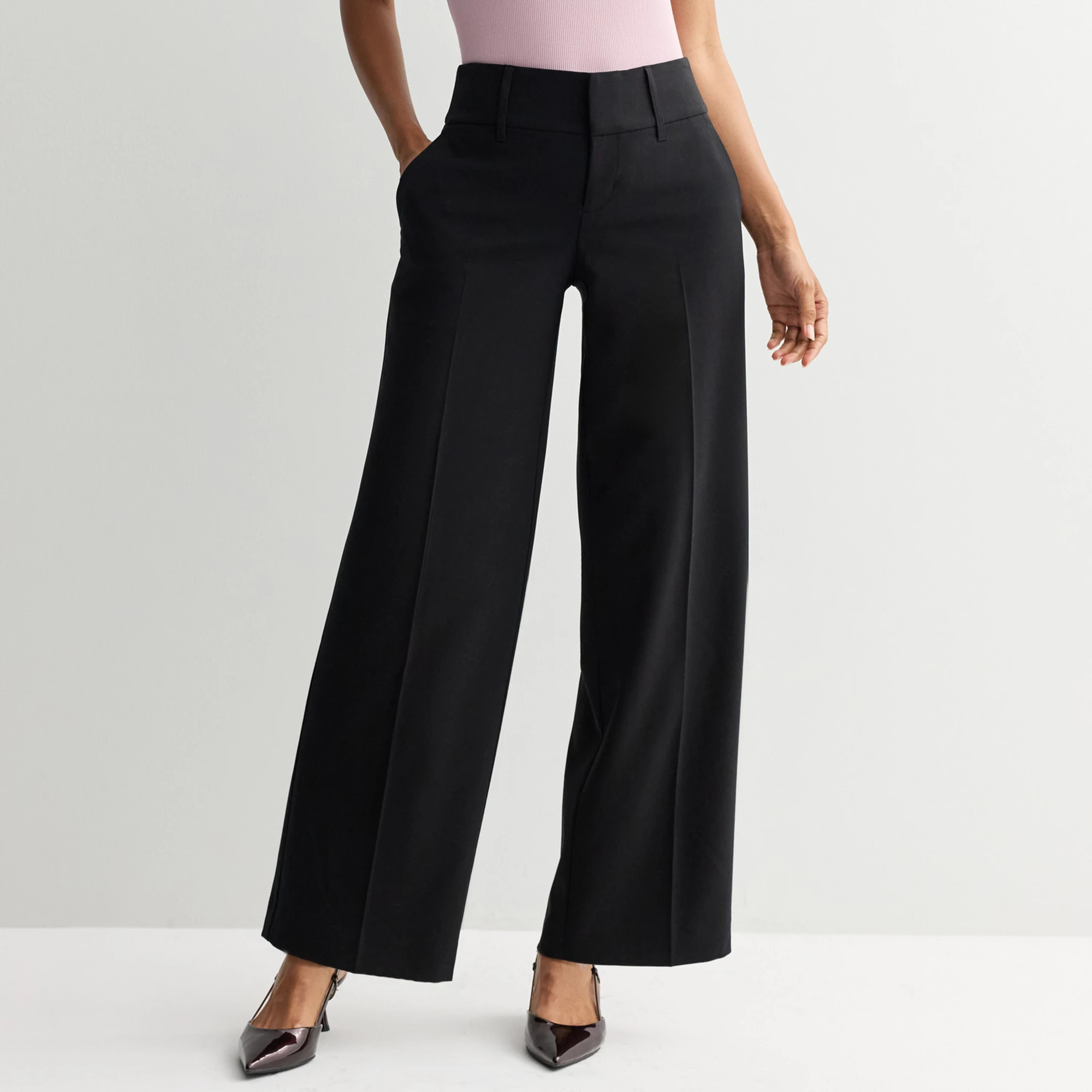 Women's Nine West Magic Waist Wide Leg Pants, Size: 14, Mineral Black | Kohl's