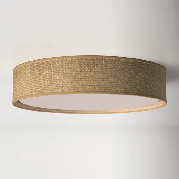 Lobel Grasscloth Fabric LED Flush Mount | Wayfair North America