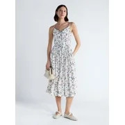 Free Assembly Women's Linen Blend Sleeveless Belted Midi Dress, Sizes XS-XXL | Walmart (US)