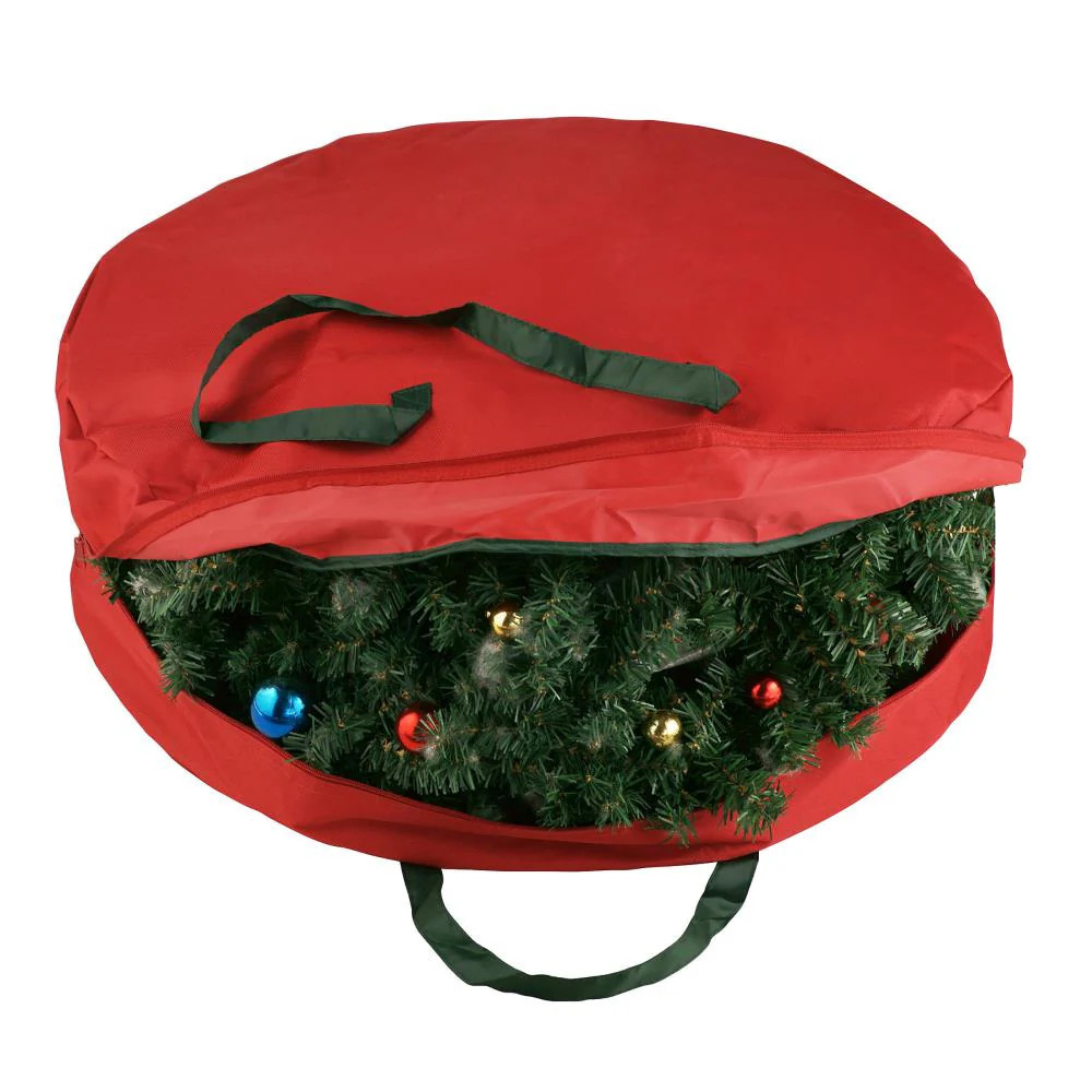 Hastings Home 30-in x 8-in Red Plastic Collapsible Wreath Storage Container (Accommodates Wreath Diameter Up to 24-in) | 884092MWZ | Lowe's