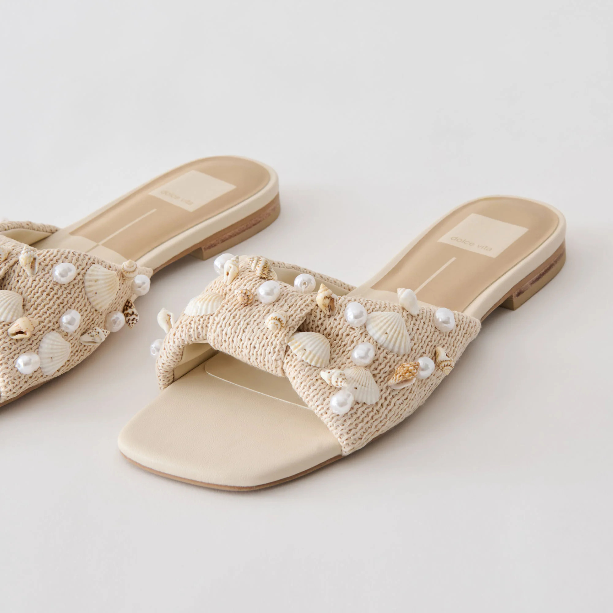 Lizza Oatmeal Beaded Raffia Sandals | Dolce Vita | DolceVita.com