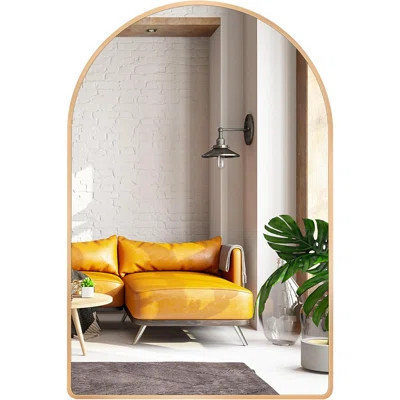 15X18 Inch Gold Arched Mirror For Bathroom Vanity Mirror Or Wall Decor Arch Mirror Brushed Metal Frame Wall Mounted Mirror For Bathroom Livingroom Bed | Wayfair North America