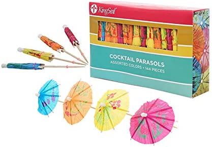 KingSeal Umbrella Parasol Cocktail Picks, Cupcake Toppers, 4 Inch, Assorted Colors - 1 pack of 14... | Amazon (US)