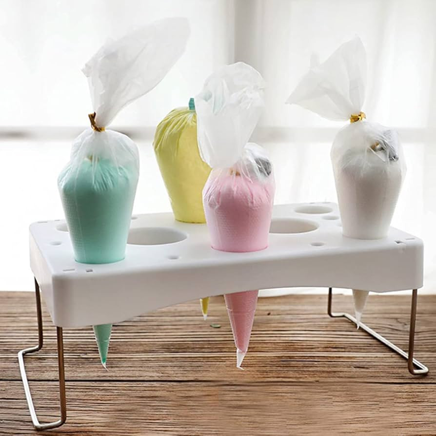 Piping bag shelf Decorating bag rack Cake decorating frosting bag rack Stainless steel feet Cake ... | Amazon (US)