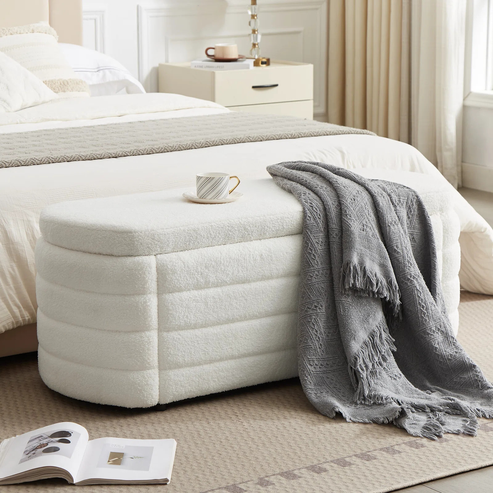 Latitude Run® Temon Teddy Upholstered Storage Bench & Reviews | Wayfair | Wayfair North America