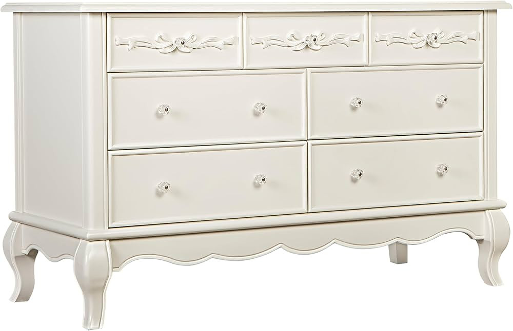 Evolur Aurora 7 Drawer Double Dresser in Ivory Lace, Fitted with 7 deep and Roomy Drawers with Fi... | Amazon (US)