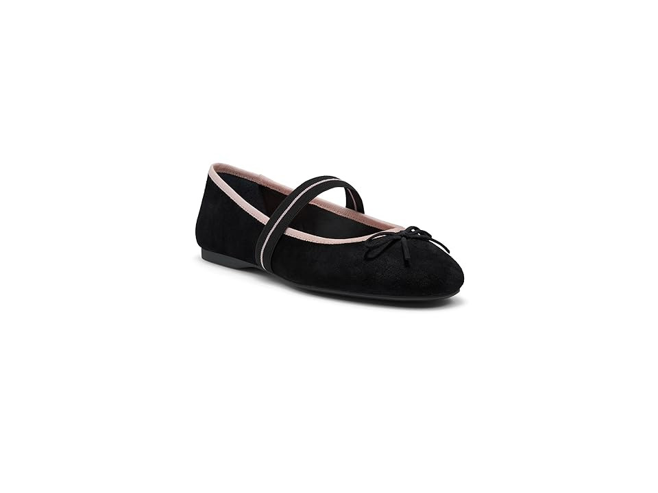 Birdies Hummingbird Mary Jane Suede Flat (Black) Women's Shoes | Zappos
