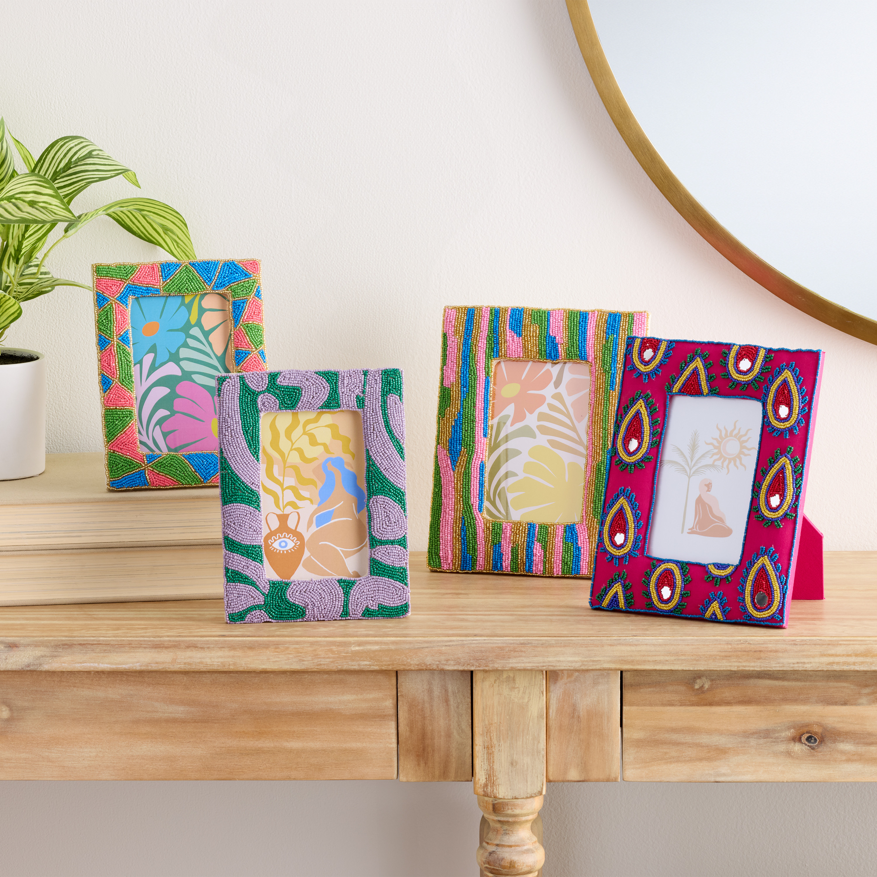 Glass Beaded Abstract Frame Collection | World Market