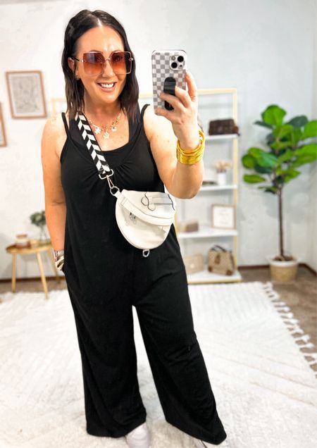 My favorite jumpsuit is on sale for $22 through this seller on Amazon!  Has adjustable straps!  Has pockets!  It’s so good, you’ll want to live in this thing! 
XL in mine. 
XL layering tanks
XL ribbed tee if you don’t want to wear a tank underneath. 
Sneakers and sandals both make great options for summer. Both fit tts  

#LTKFindsUnder50 #LTKSaleAlert #LTKMidsize