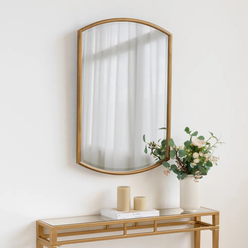 Vanity Gold arched metal wall mirror | Wayfair North America