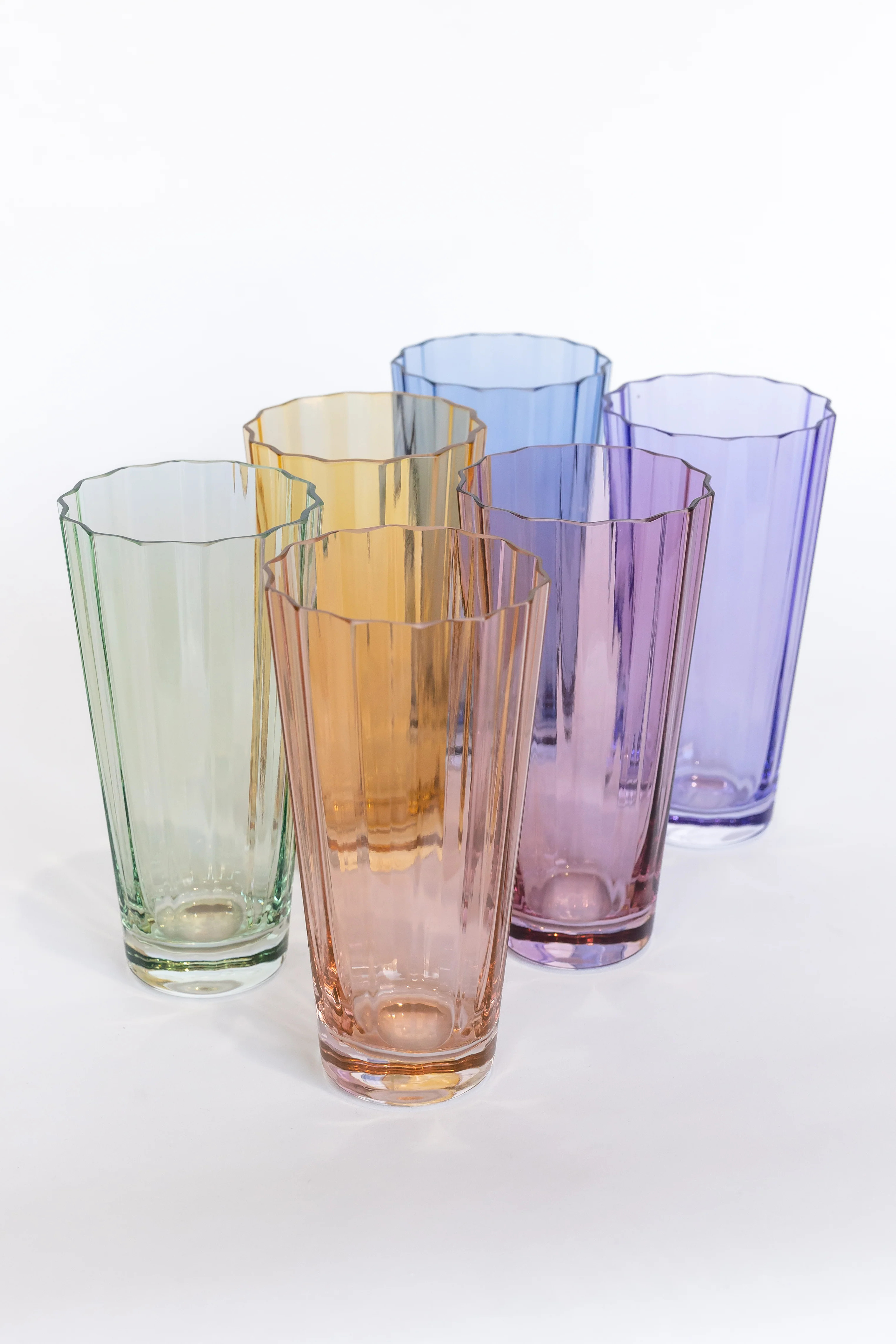 Estelle Colored Sunday High Balls - Set of 6 {Pastel Mixed Set} | Estelle Colored Glass