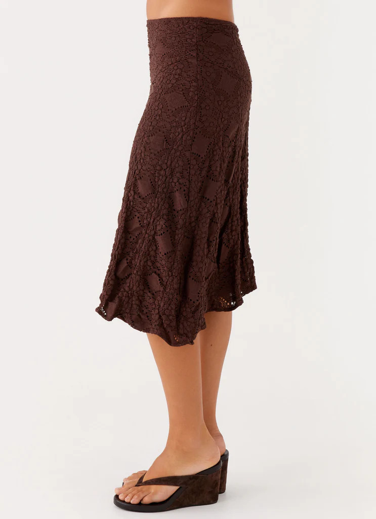 Diamond Sky Midi Skirt - Chocolate | Peppermayo (Global)