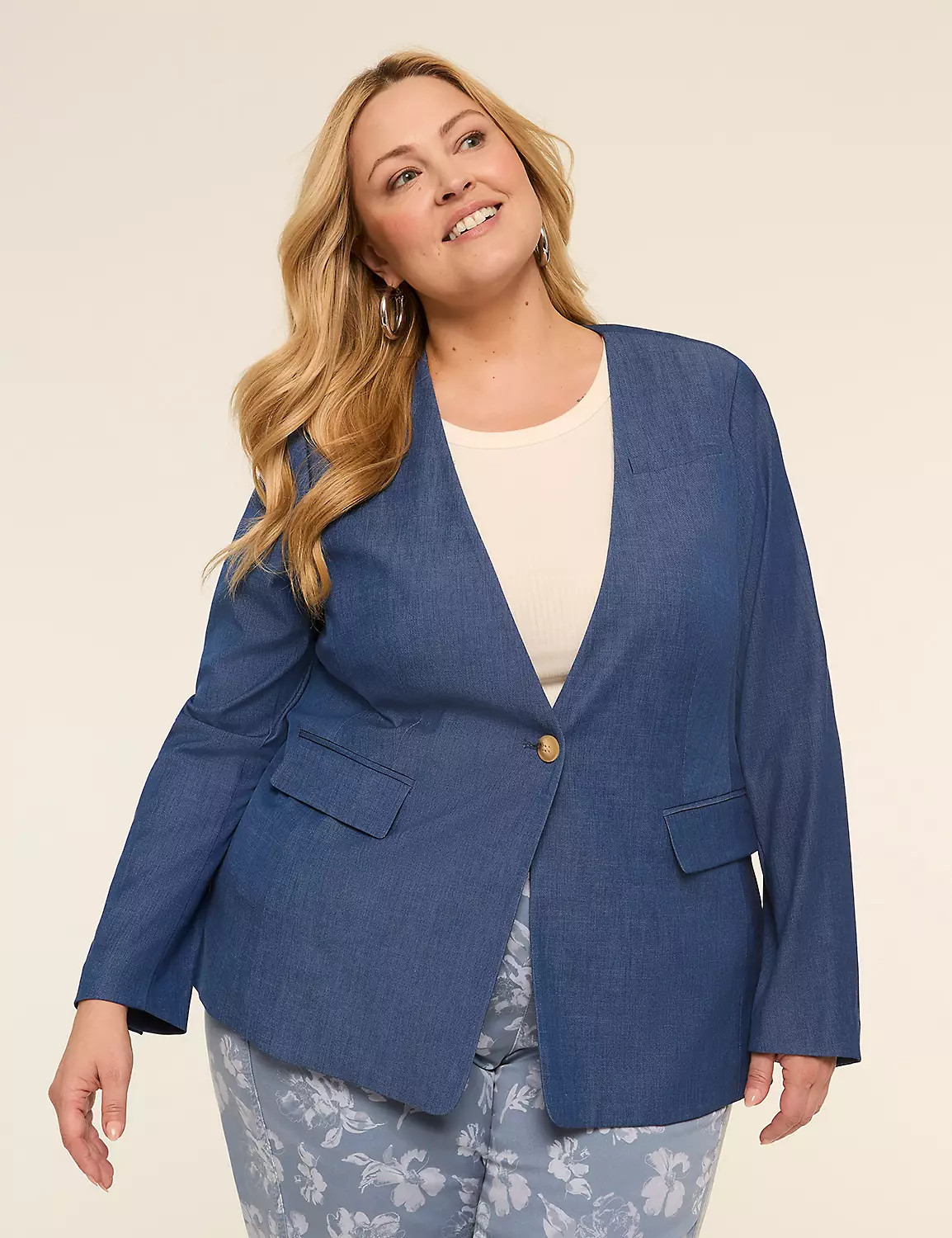 Perfect Drape Collarless Blazer | Lane Bryant (US)