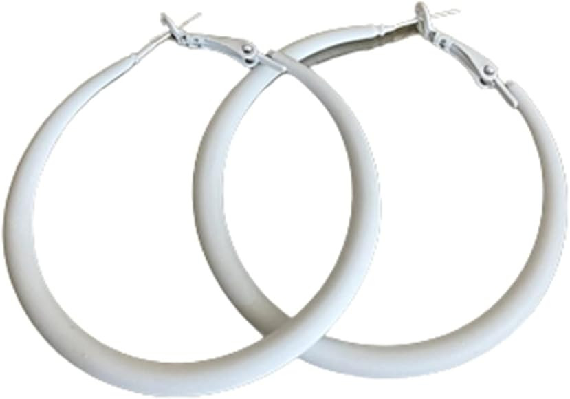 Colorful Matte Hoop Earrings 80s Hoop Earring Retro Earrings Neon Earrings Bright Fluorescence Ro... | Amazon (US)