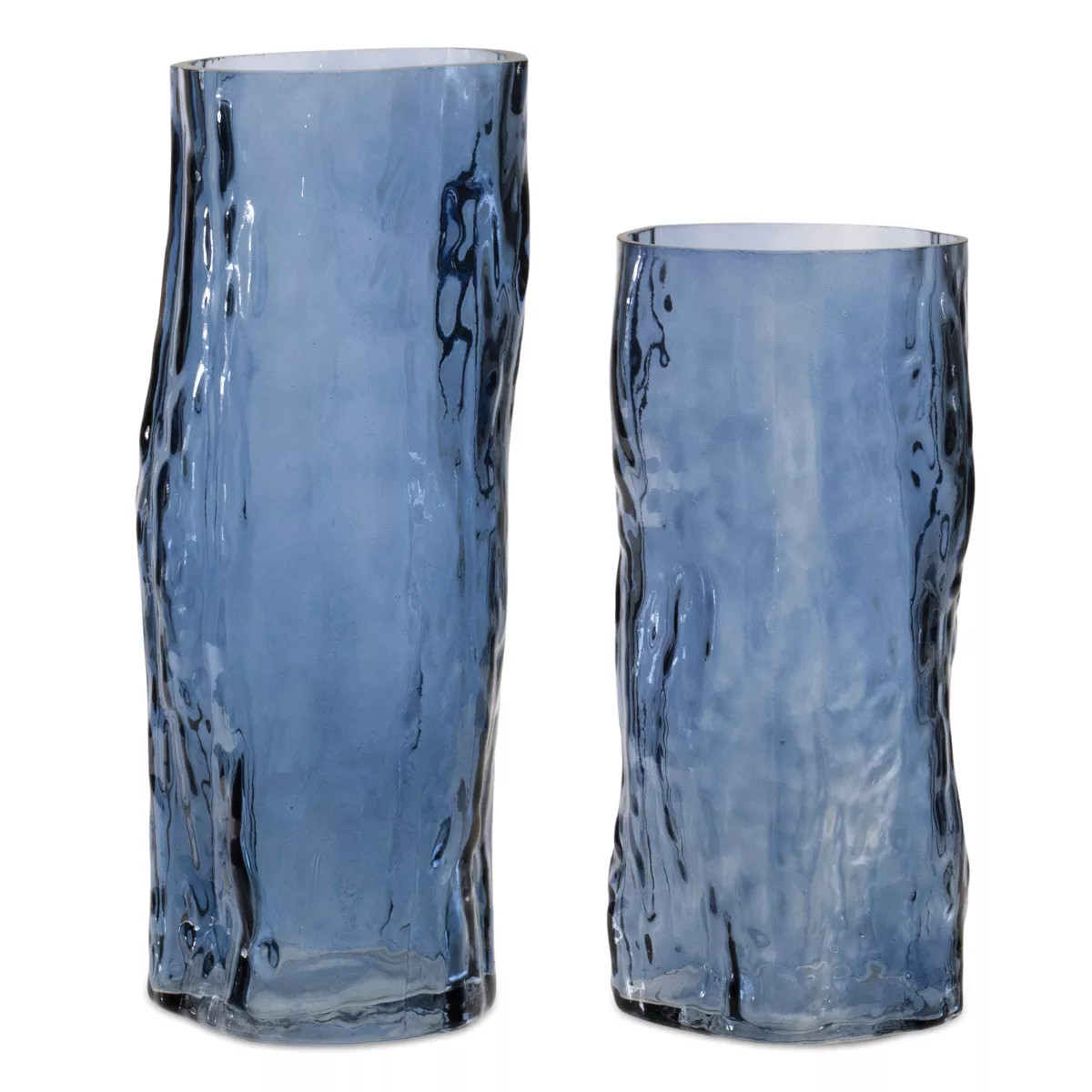 Melrose Blue Wavy Glass Vase (Set of 2) | Target