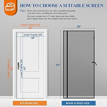 MAGZO Magnetic Screen Door 36'' x 82'', Reversible Left Right Side Opening, Upgraded Polyester Sc... | Amazon (US)