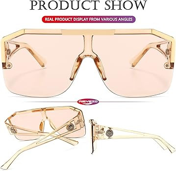 AIEYEZO Square Oversized Sunglasses Flat Top Shield Sun Glasses for Men Women One Lens Square Sha... | Amazon (US)