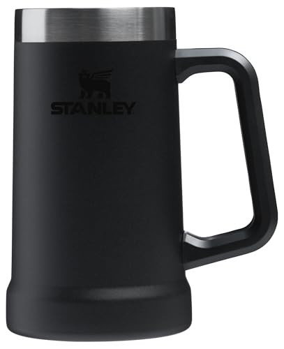 STANLEY Stay-Chill Beer Stein 24 oz | Heavy Duty Big Grip Handle | Beer Tumbler Drink Cup, Holds 2 Cans | Insulated Stainless Steel Party Mug | BPA-Free | Black 2.0 | Amazon (US)