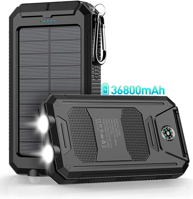 Power-Bank-Portable-Charger-Solar - 36800mAh Waterproof Portable External Backup Battery Charger ... | Amazon (US)