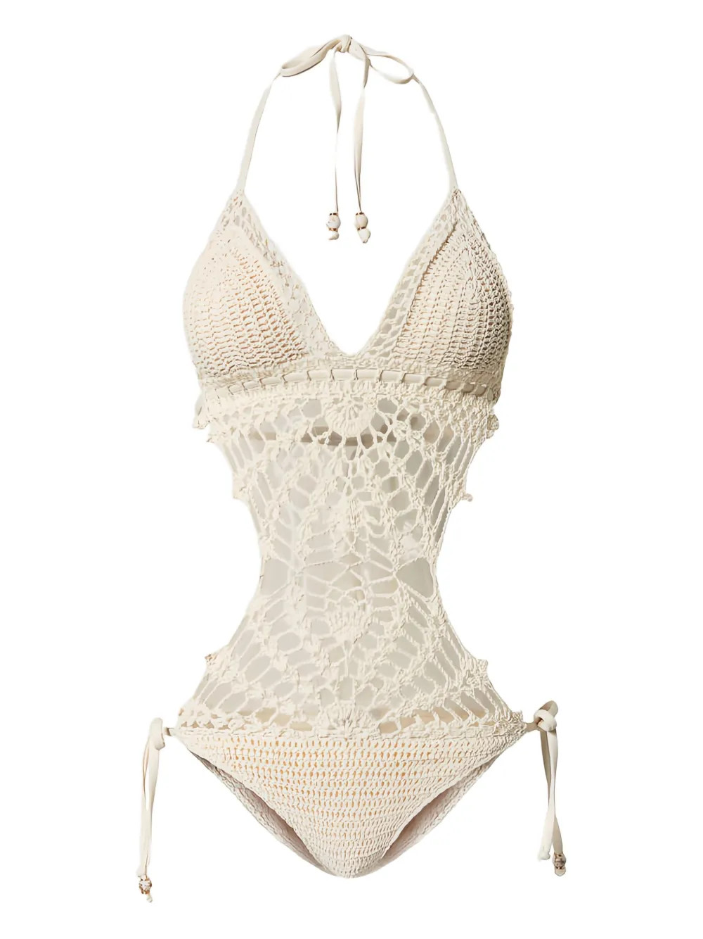 TWINSET Crochet cut-out Trikini | Neutrals | FARFETCH | Farfetch Global