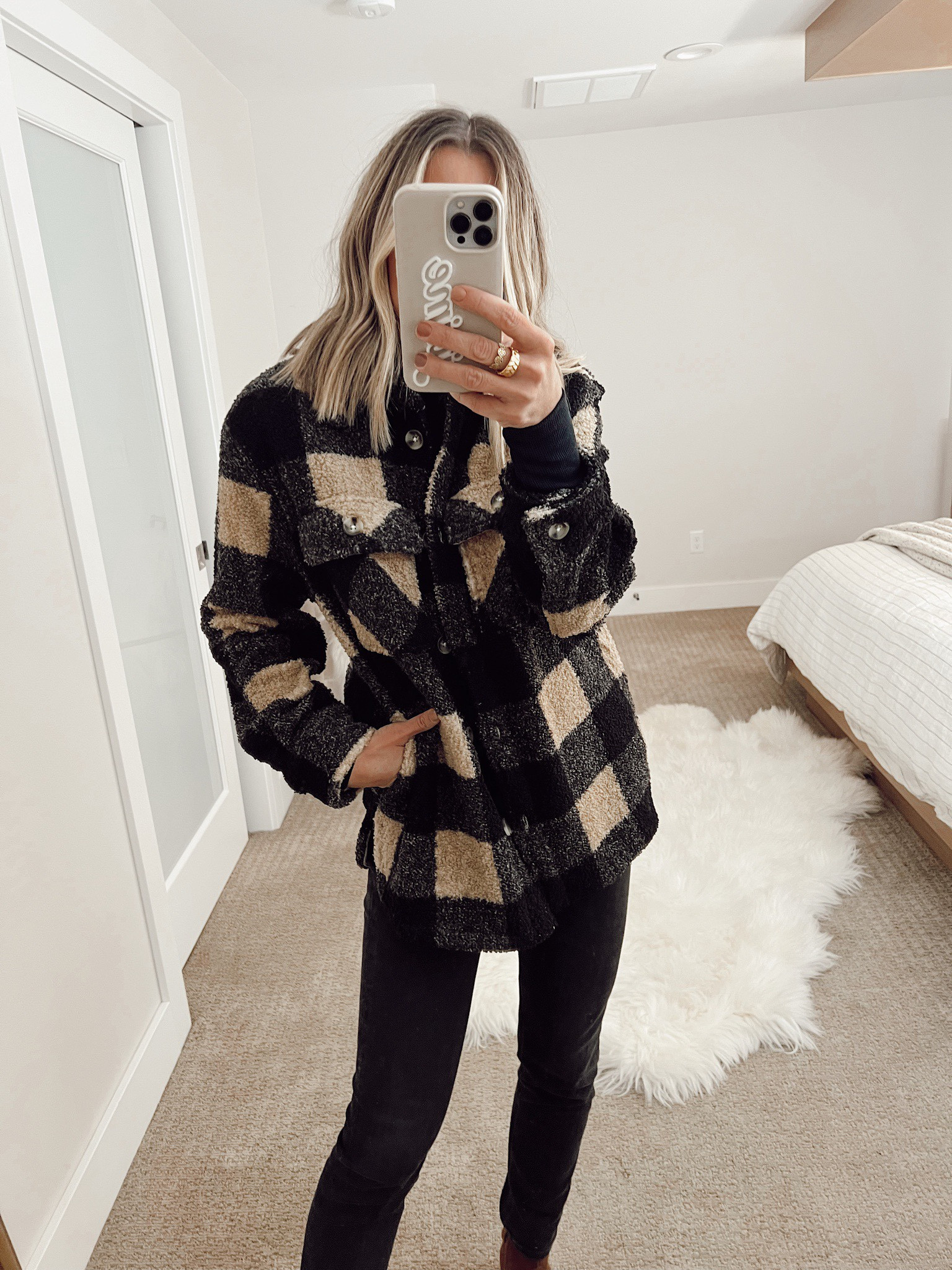 Abercrombie & Fitch Oversized Cozy Shirt Jacket, 58 OFF