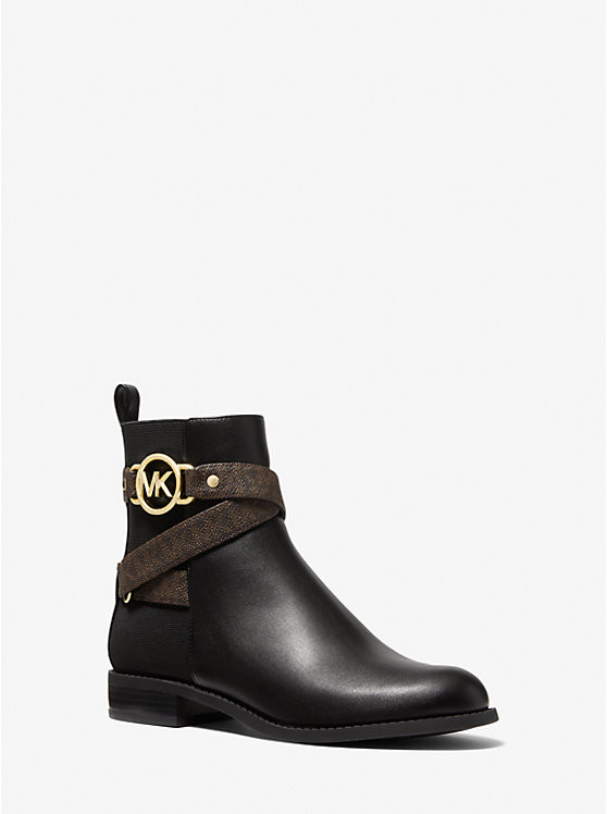 Rory Faux Leather and Stretch Knit Ankle Boot | Michael Kors US