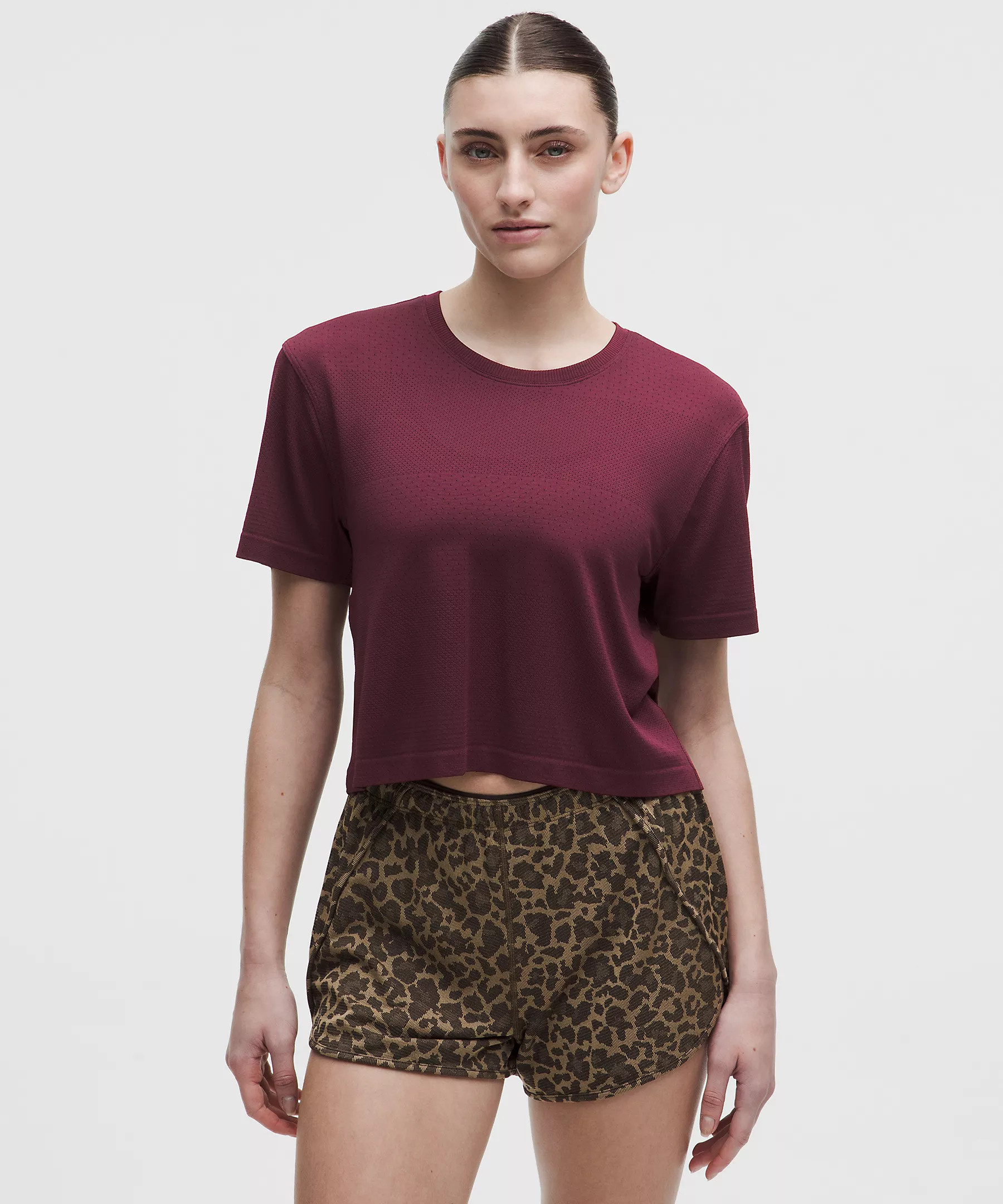 Swiftly Perforated Stripe Short-Sleeve Shirt | Lululemon (US)