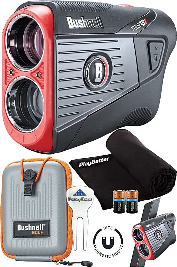 Bushnell Tour V5 Golf Laser Rangefinder Patriot Pack PlayBetter Bundle | with Carrying Case, Divo... | Amazon (US)