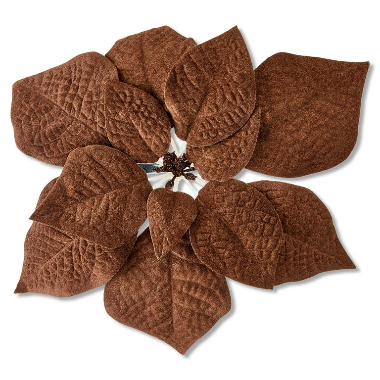 Poinsettia Christmas Clip Ornament, Brown, 11", by Holiday Time | Walmart (US)