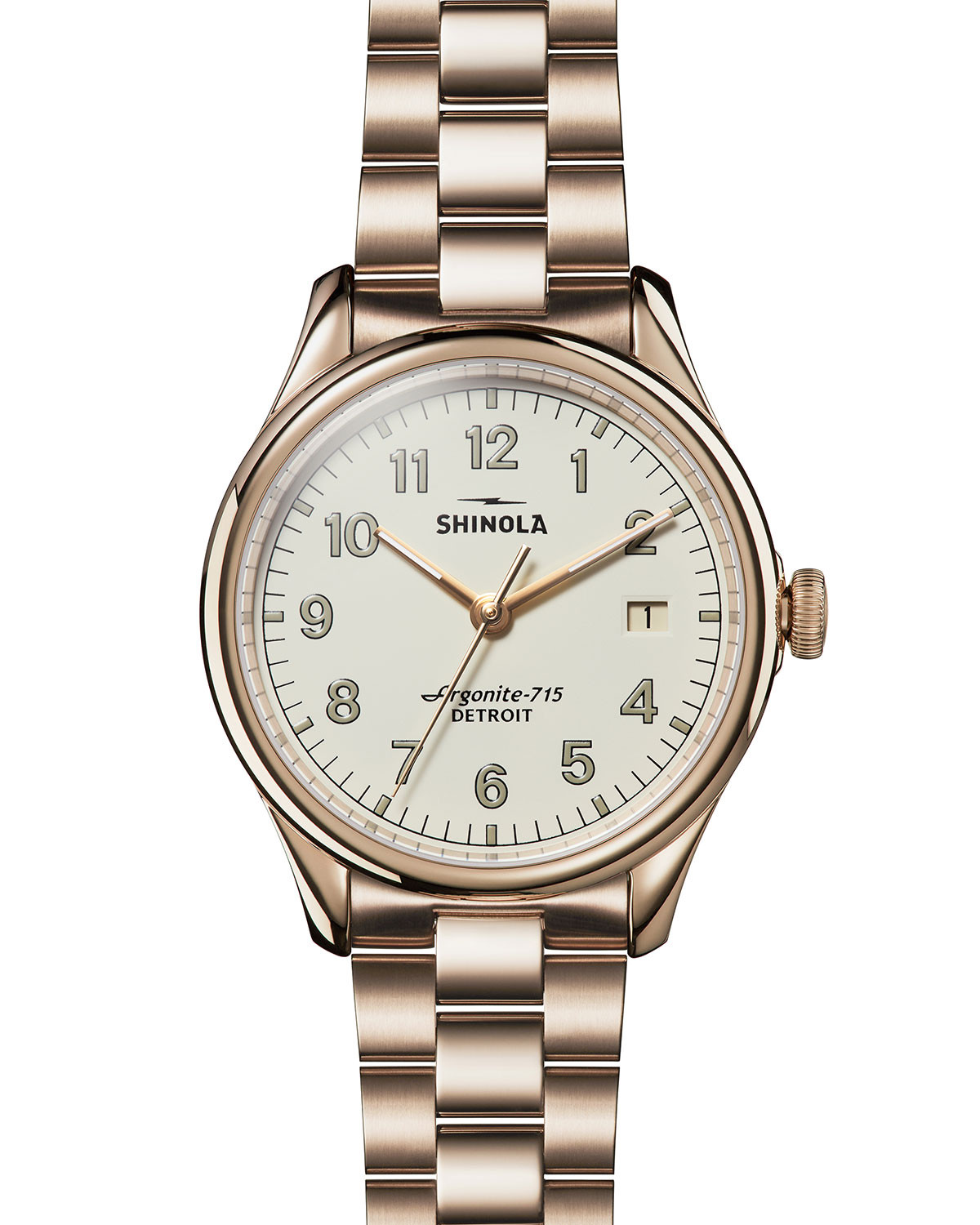 38mm Vinton Bracelet Watch, White/Champagne | Neiman Marcus