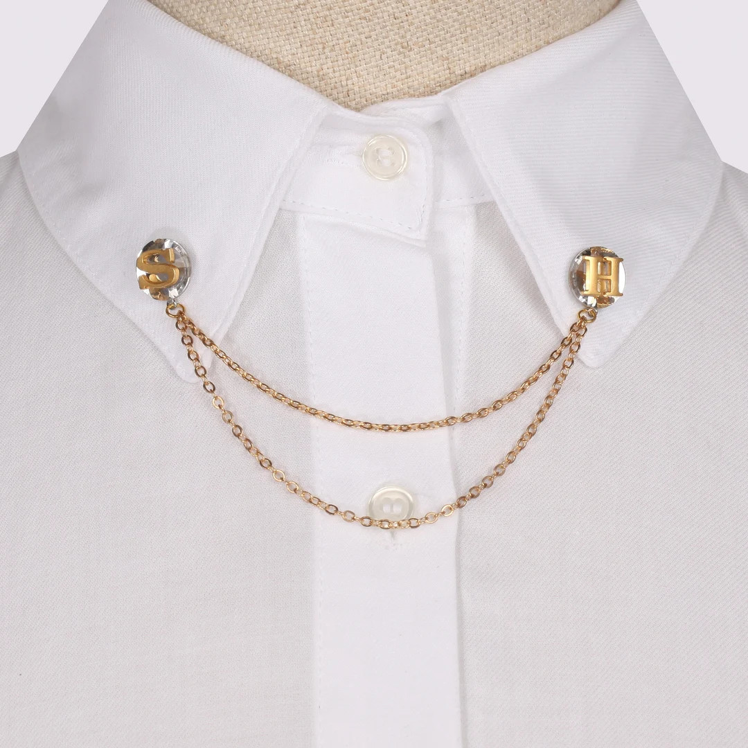 Personalized Letter Gold Color Shirt Collar Chain Brooch,initial Collar Clip, Collar Pin, Lapel P... | Etsy (US)