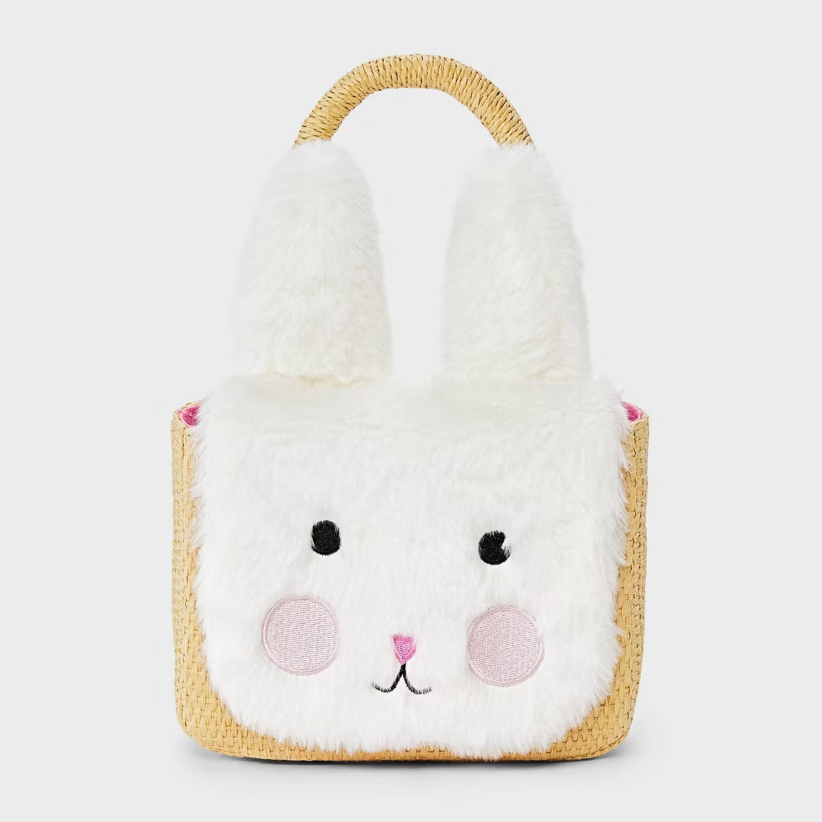Toddler Bunny Paper Straw Tote Handbag - Cat & Jack™ Off-White | Target