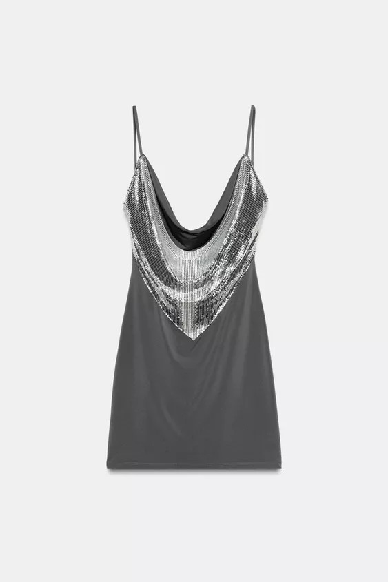 CONTRAST MESH DRESS | Zara UK