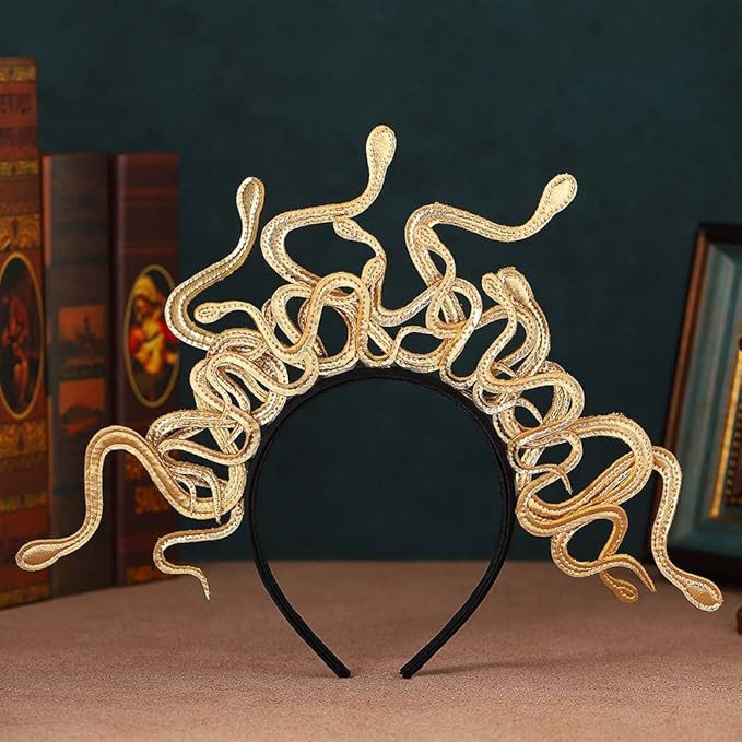 BARTOSI Medusa Snake Headband Gold Snake Headband Halloween Tiara Headpiece Dress up Headdress Ha... | Amazon (US)