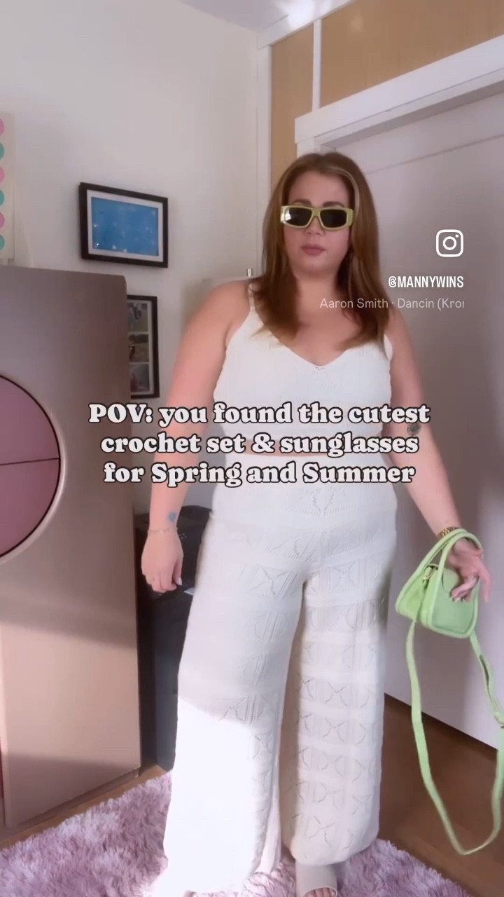 I 🤍 crochet!! This set is everything!!

❇️Available on Amazon through the drop with one day prime shipping

❇️The pieces are separate so you can get the right fit on top and bottom

❇️The top also has adjustable straps to give you even an even more customized fit!

❇️I’m wearing xxl in the bottoms and XL in the top, but I could have sized down in the top. 

❇️The top and bottoms have a light lining that makes them easy to wear without fuss about what’s going underneath. 

❇️Free and easy returns if it’s not quite right 

❇️And the sunglasses are polarized, trendy and made to last, and under $25. 

#LTKplussize #LTKSeasonal #LTKVideo