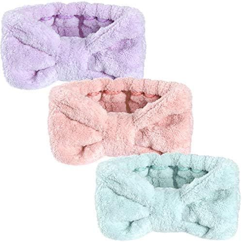 3 Pieces Towel Headbands for Women Makeup Headband for Washing Face Makeup Spa Headband, Microfiber  | Amazon (US)