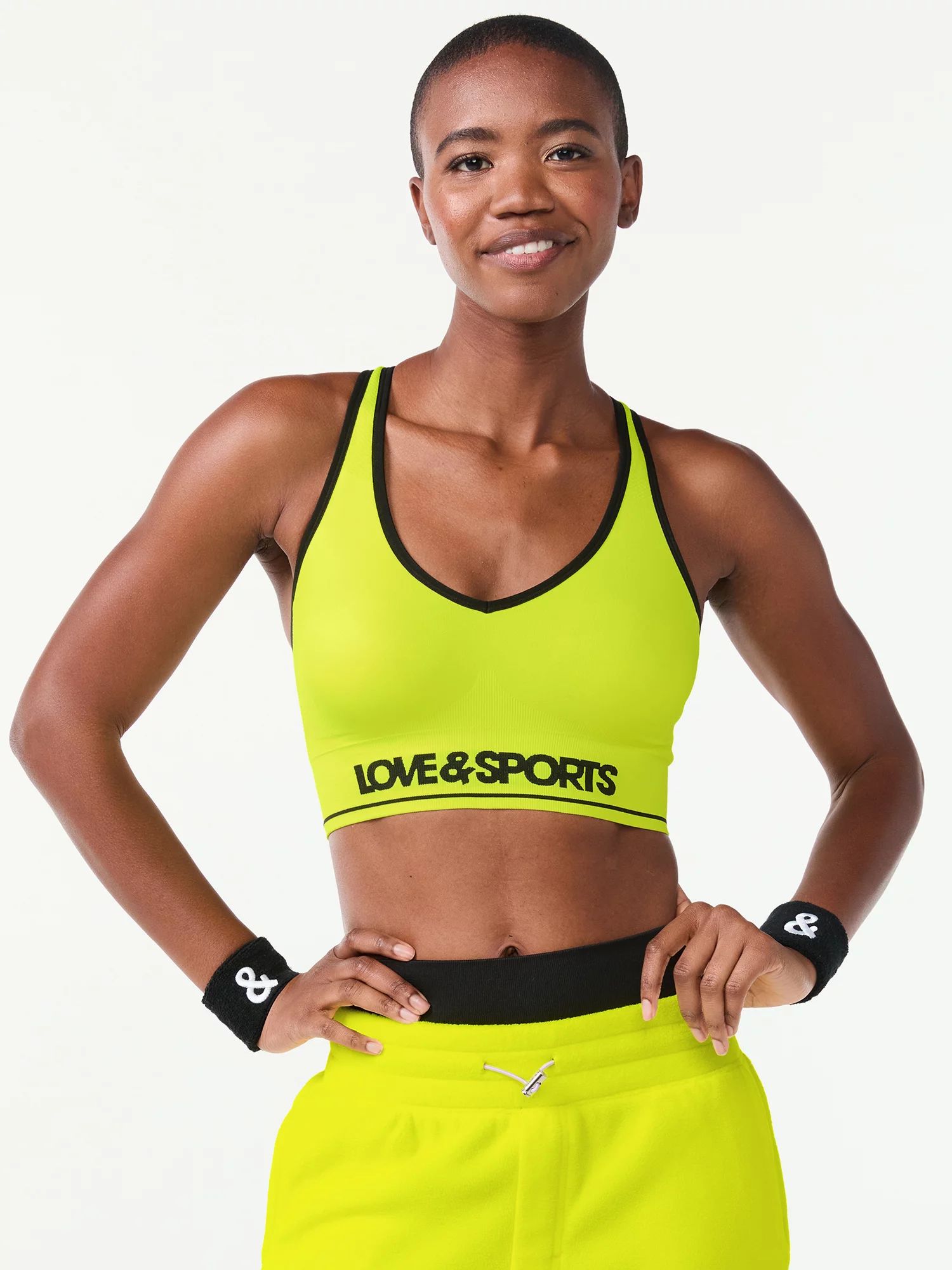 Love & Sports Women's Plunge Seamless Sports Bra | Walmart (US)