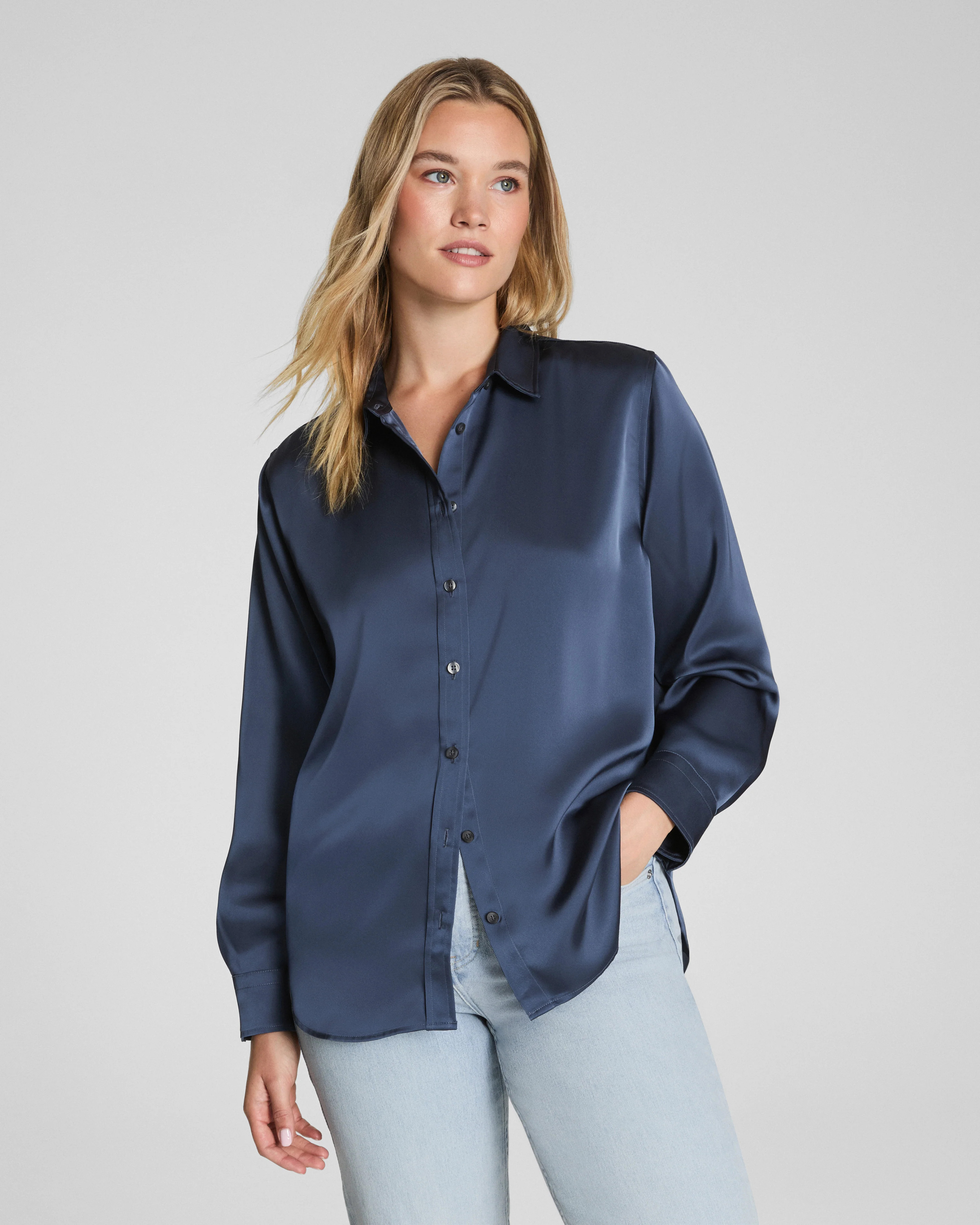 Button Down Shirt | Silky Smooth Relaxed Fit | SPANX | Spanx