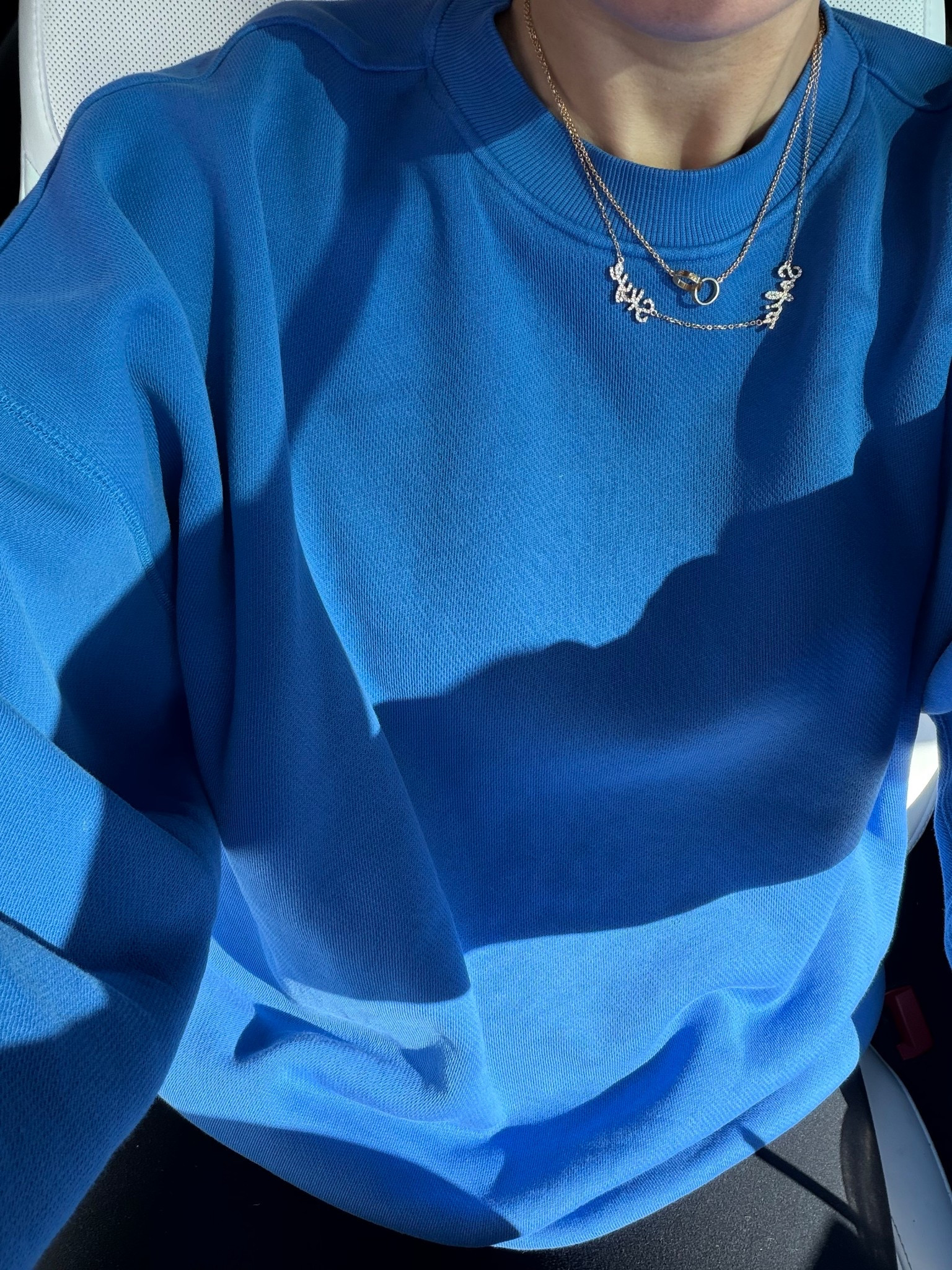 Wearing a large 