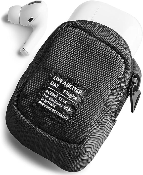 Ringke Mini Pouch [Block] Nylon Carrying Pouch Small Bag for AirPods, Galaxy Buds, Earphones, Car... | Amazon (US)