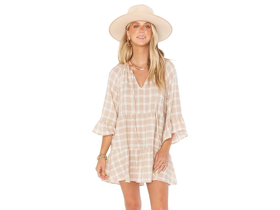 Show Me Your Mumu Viola Mini Dress (Cream Plaid) Women's Dress | Zappos