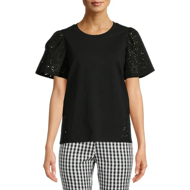 Time and Tru Women’s Eyelet Knit Top | Walmart (US)