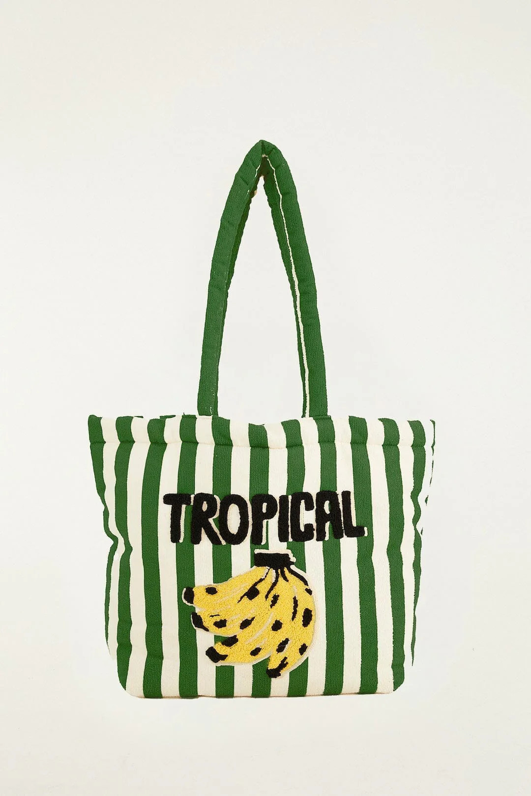 Green Tropical Banana Embroidered Tote Bag | FarmRio (US)