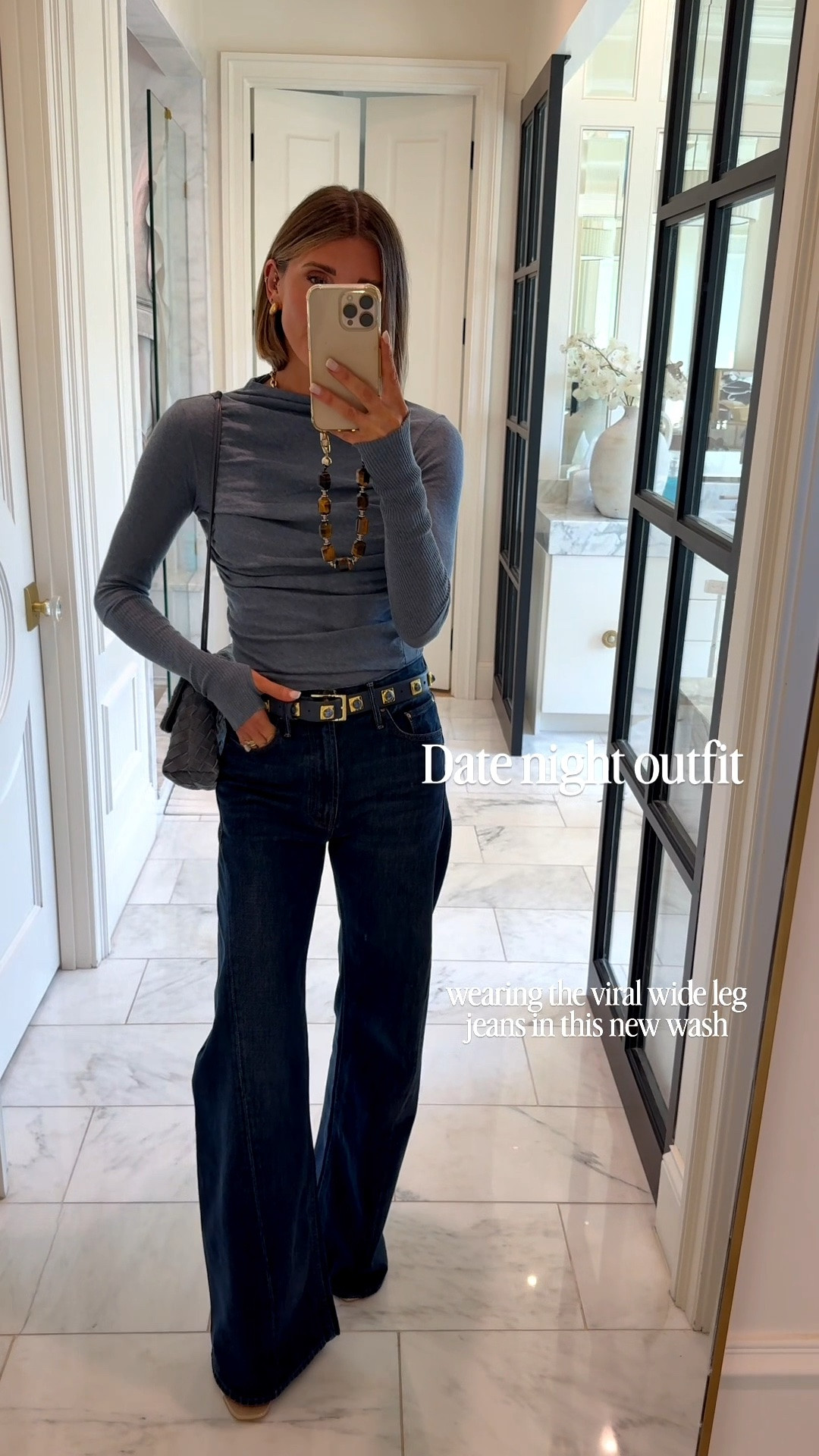 Fall date night outfit! Wearing my favorite wide leg jeans in a darker wash for fall.

#LTKootd