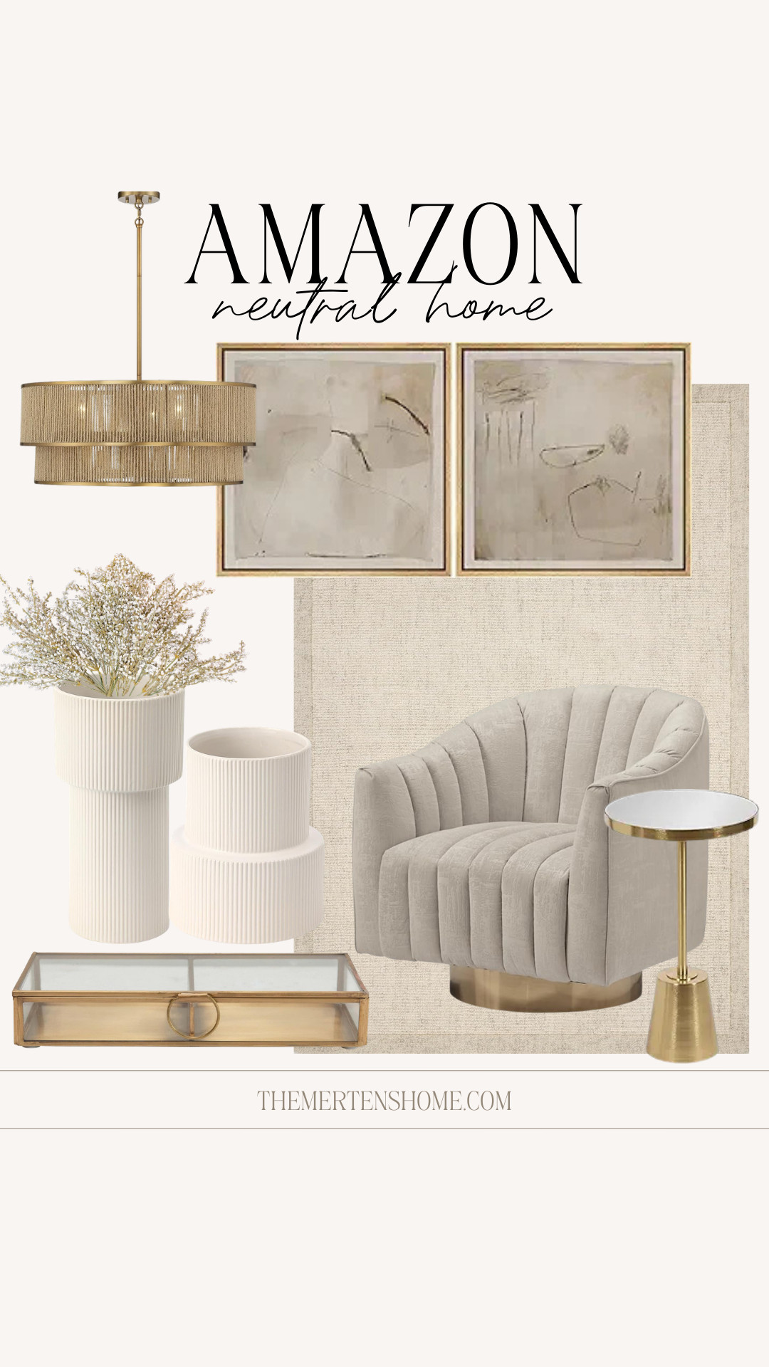 Amazon neutral home finds 🤍 Light spring pieces that go anywhere and make a space feel fresh, from a cozy chair and art to vases, a table, and a rug that tie it all together. 

 #LTKHome